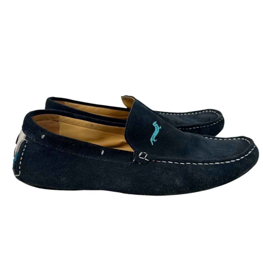 Harmont and Blaine Blue Suede Casual Loafers Men’s 10 Luxurycore Slip-On Shoes